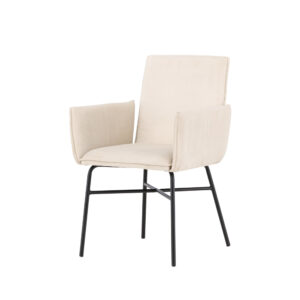 Petra – Chaise de salle à manger – Beige, Noir – 60 x 87 x 57 cm