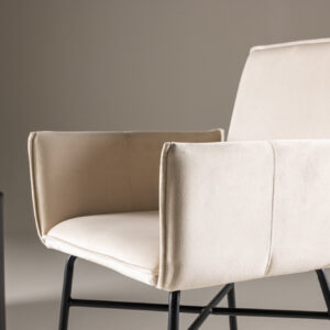 Petra – Chaise de salle à manger – Beige, Noir – 60 x 87 x 57 cm