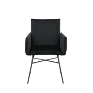 Petra – Chaise de salle à manger – Noir – 60 x 87 x 57 cm