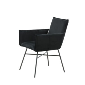 Petra – Chaise de salle à manger – Noir – 60 x 87 x 57 cm