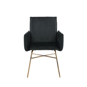 Petra – Chaise de salle à manger – Noir, Cuivré – 60 x 87 x 57 cm