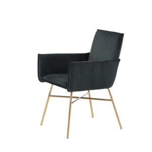 Petra – Chaise de salle à manger – Noir, Cuivré – 60 x 87 x 57 cm