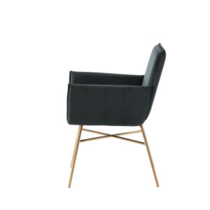 Petra – Chaise de salle à manger – Noir, Cuivré – 60 x 87 x 57 cm
