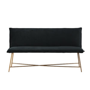 Petra – Canapé 3 places – Noir, Cuivré – 67 x 86 x 160 cm