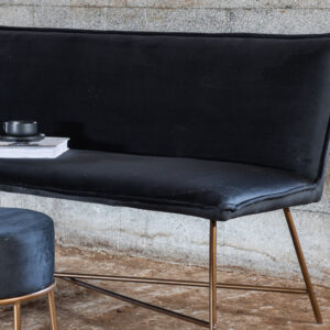 Petra – Canapé 3 places – Noir, Cuivré – 67 x 86 x 160 cm