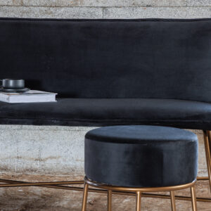 Petra – Canapé 3 places – Noir, Cuivré – 67 x 86 x 160 cm