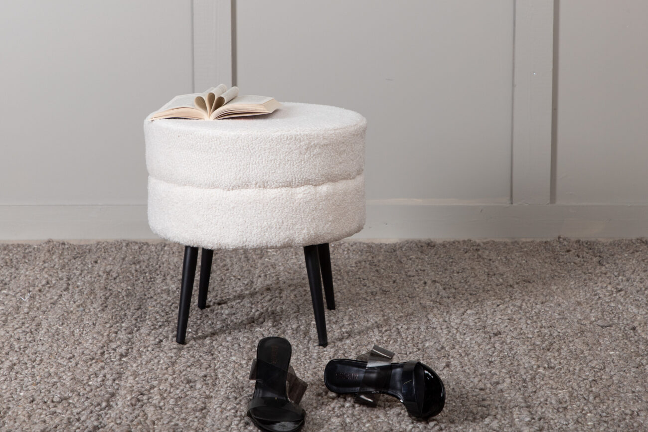 Pot – Pouf – Noir, Blanc – ⌀40 cm