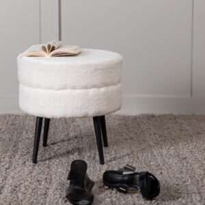 Pot – Pouf – Noir, Blanc – ⌀40 cm