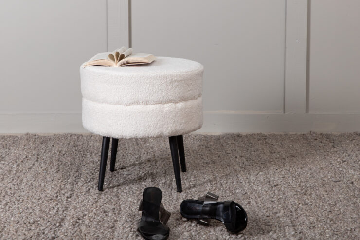 Pot – Pouf – Noir, Blanc – ⌀40 cm