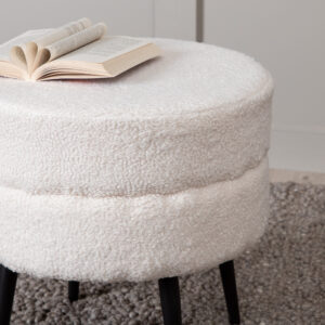 Pot – Pouf – Noir, Blanc – ⌀40 cm