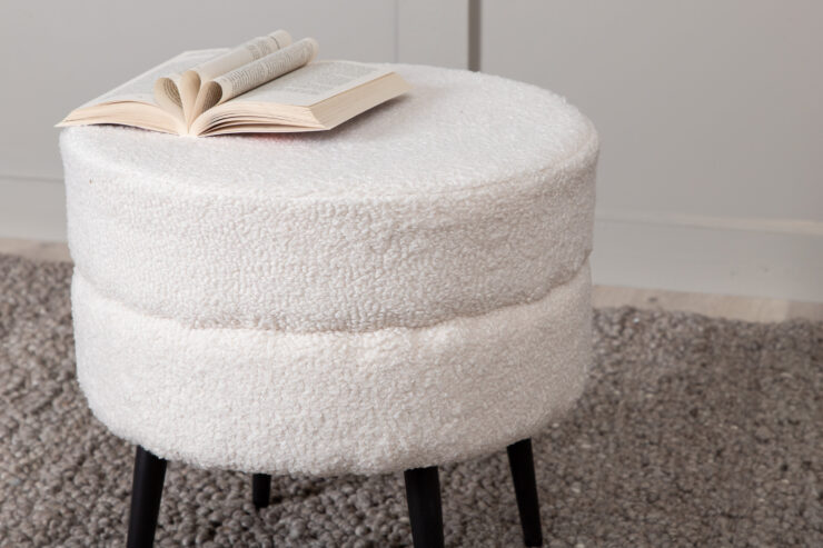 Pot – Pouf – Noir, Blanc – ⌀40 cm