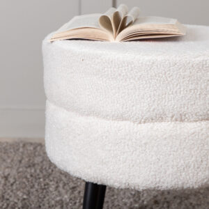 Pot – Pouf – Noir, Blanc – ⌀40 cm