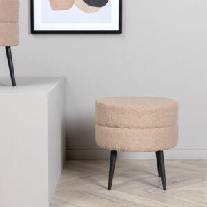 Pot – Pouf – Beige, Noir – ⌀40 cm