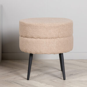Pot – Pouf – Beige, Noir – ⌀40 cm