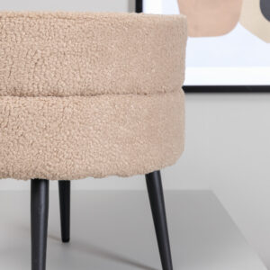Pot – Pouf – Beige, Noir – ⌀40 cm