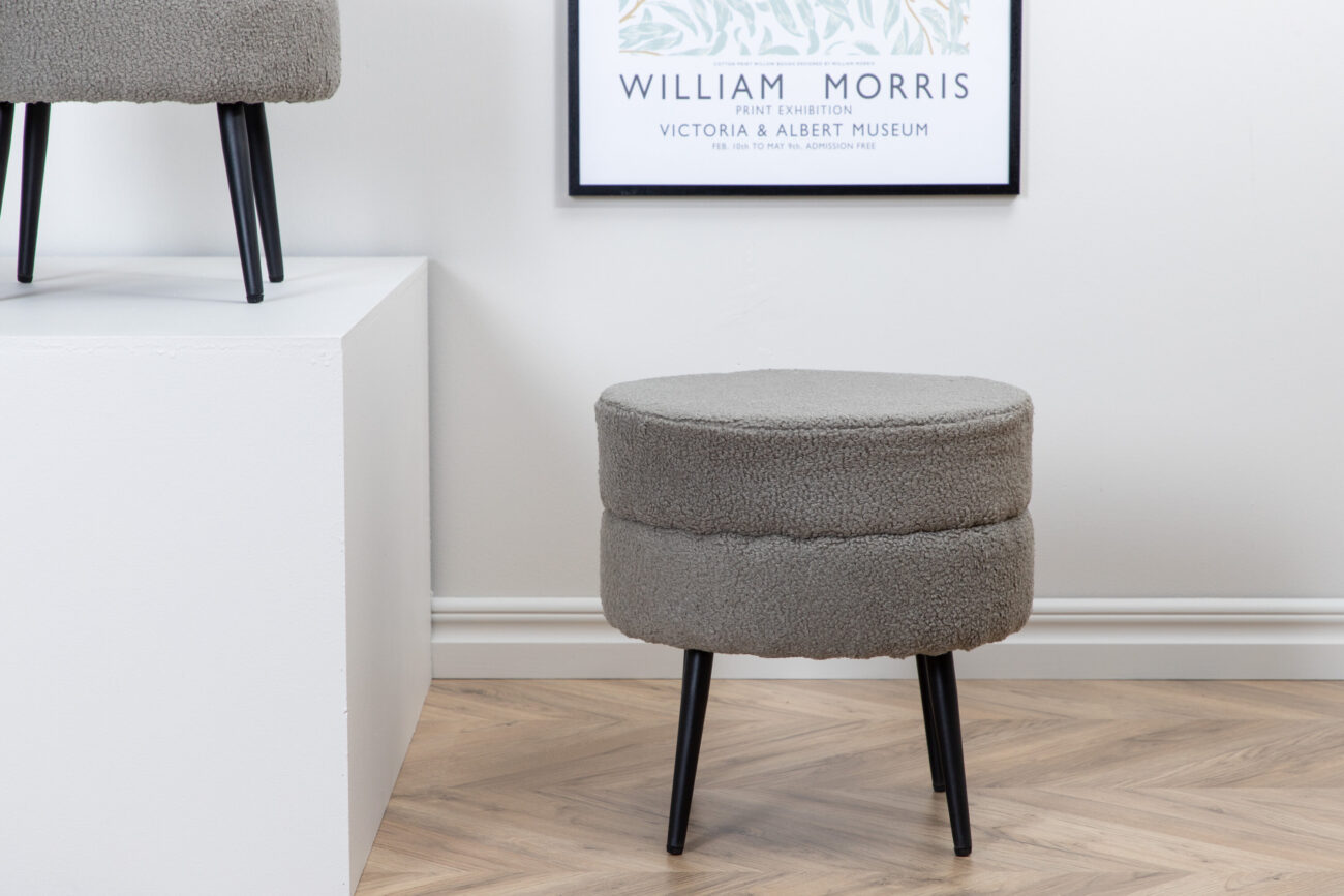 Pot – Pouf – Noir, Gris – ⌀40 cm