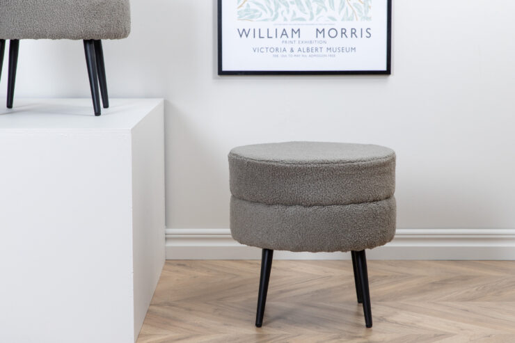 Pot – Pouf – Noir, Gris – ⌀40 cm