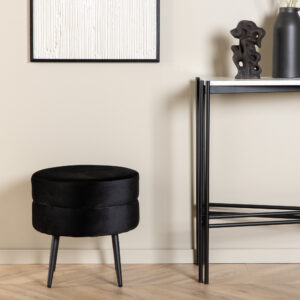 Pot – Pouf – Noir – ⌀40 cm