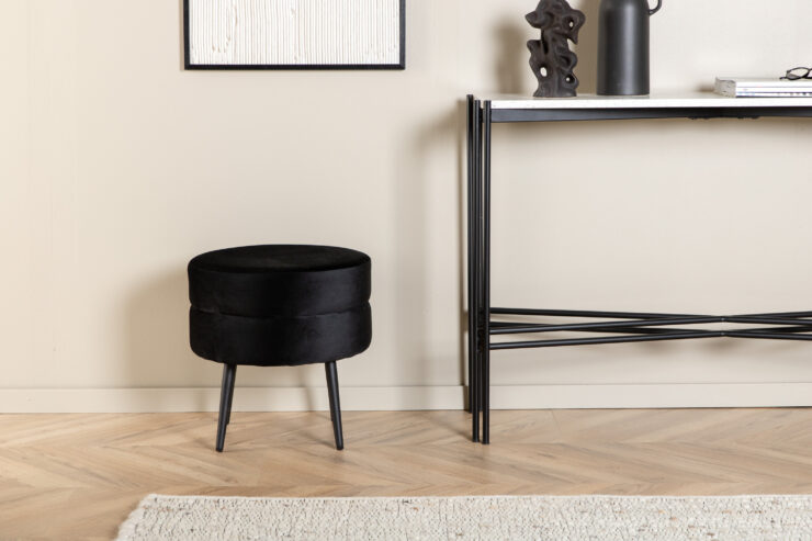 Pot – Pouf – Noir – ⌀40 cm