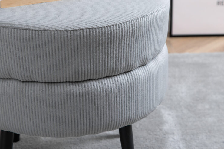Pot – Pouf – Noir, Gris – ⌀40 cm