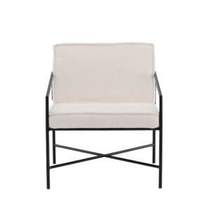 Rakel – Armchair – Blanc cassé, Noir – 72 x 78 x 65 cm