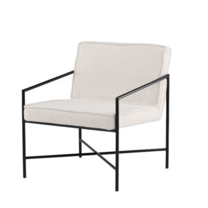 Rakel – Armchair – Blanc cassé, Noir – 72 x 78 x 65 cm