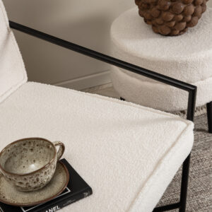 Rakel – Armchair – Blanc cassé, Noir – 72 x 78 x 65 cm
