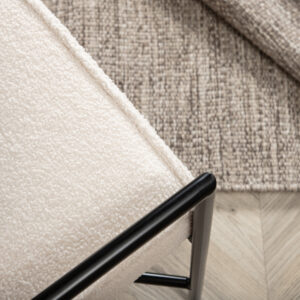Rakel – Armchair – Blanc cassé, Noir – 72 x 78 x 65 cm