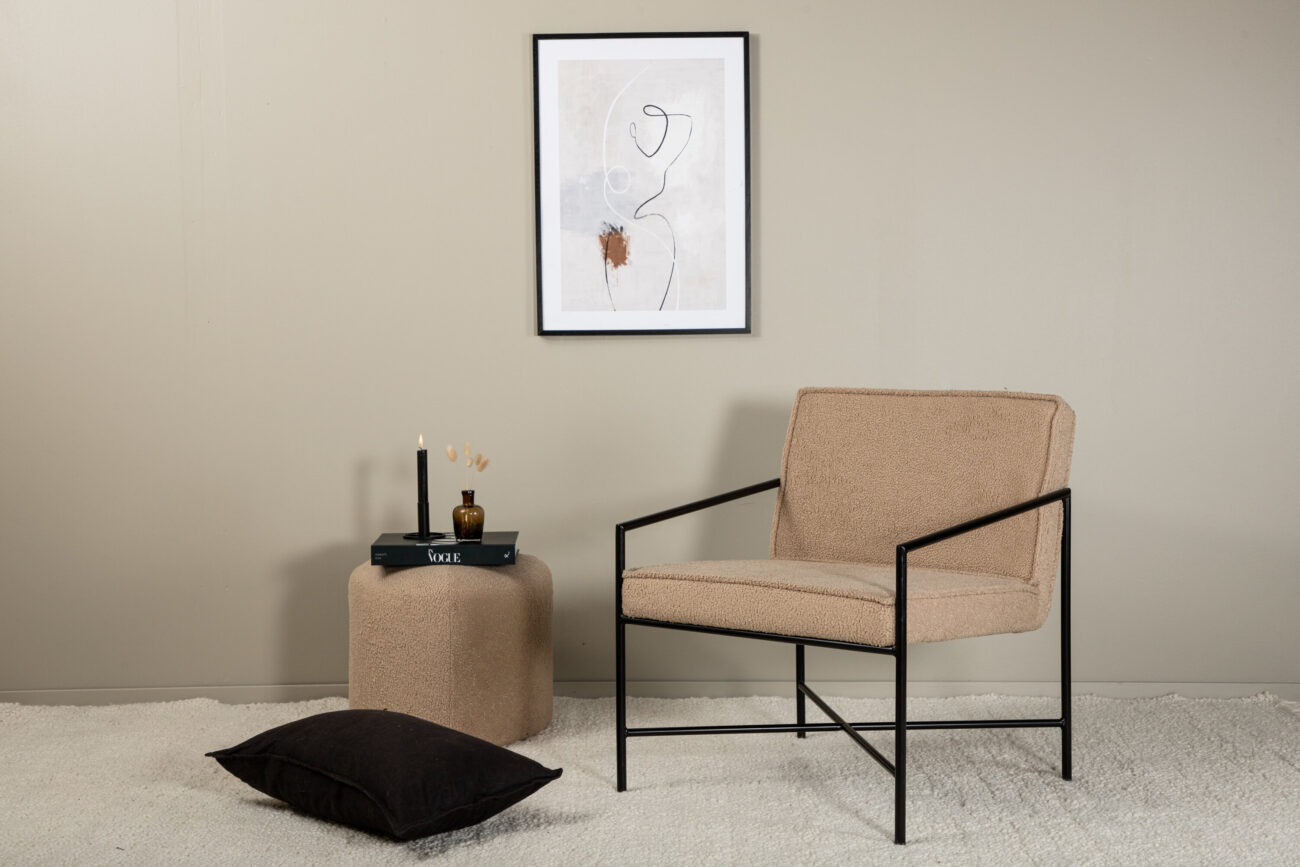 Rakel – Armchair – Beige, Noir – 72 x 78 x 65 cm