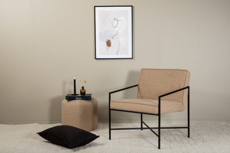 Rakel – Armchair – Beige, Noir – 72 x 78 x 65 cm