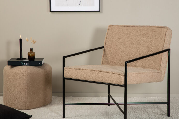 Rakel – Armchair – Beige, Noir – 72 x 78 x 65 cm