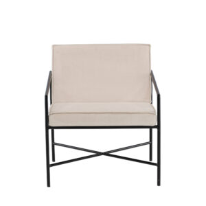 Rakel – Armchair – Beige, Noir – 72 x 78 x 65 cm