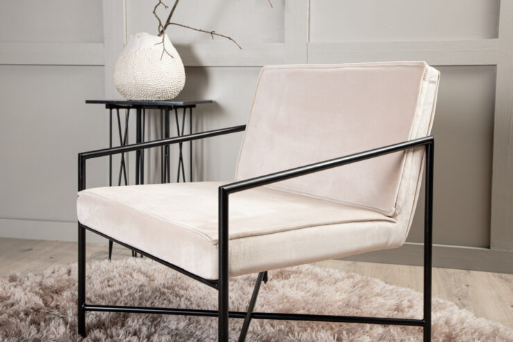 Rakel – Armchair – Beige, Noir – 72 x 78 x 65 cm