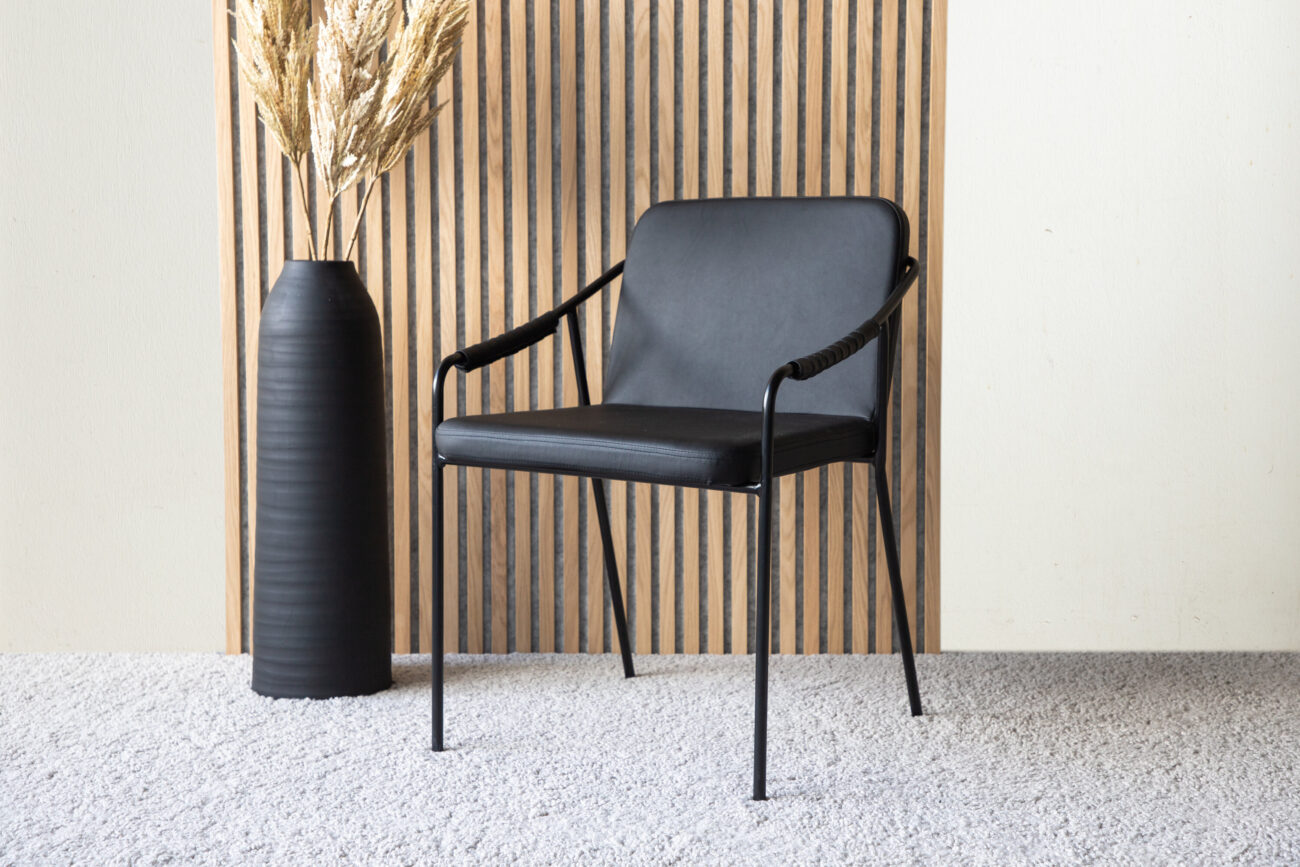 Tvist – Chaise de salle à manger – Noir – 59 x 77 x 53 cm