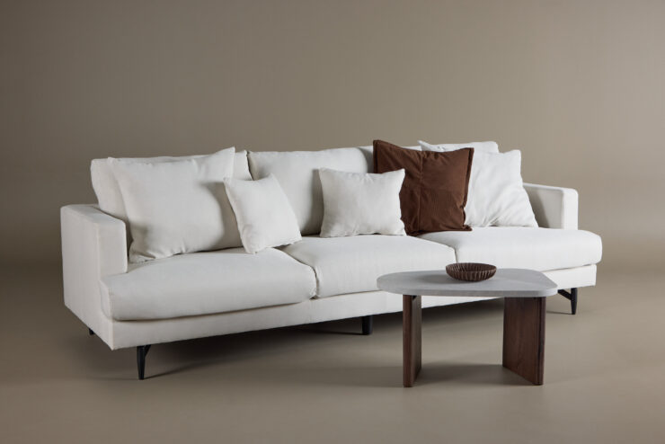 Sofia – Canapé 3 places – Beige, Noir – 86 x 86 x 260 cm