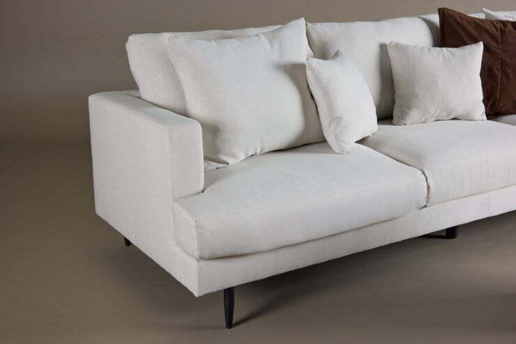Sofia – Canapé 3 places – Beige, Noir – 86 x 86 x 260 cm