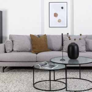 Sofia – Canapé 3 places – Noir, Gris – 86 x 86 x 260 cm