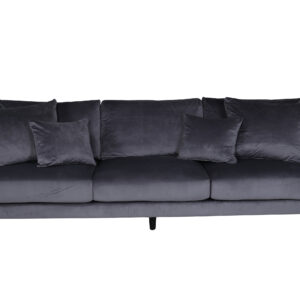 Sofia – Canapé 3 places – Noir, Gris foncé – 86 x 86 x 260 cm