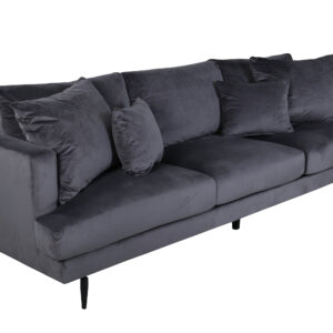 Sofia – Canapé 3 places – Noir, Gris foncé – 86 x 86 x 260 cm