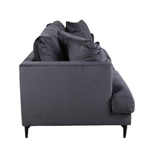 Sofia – Canapé 3 places – Noir, Gris foncé – 86 x 86 x 260 cm