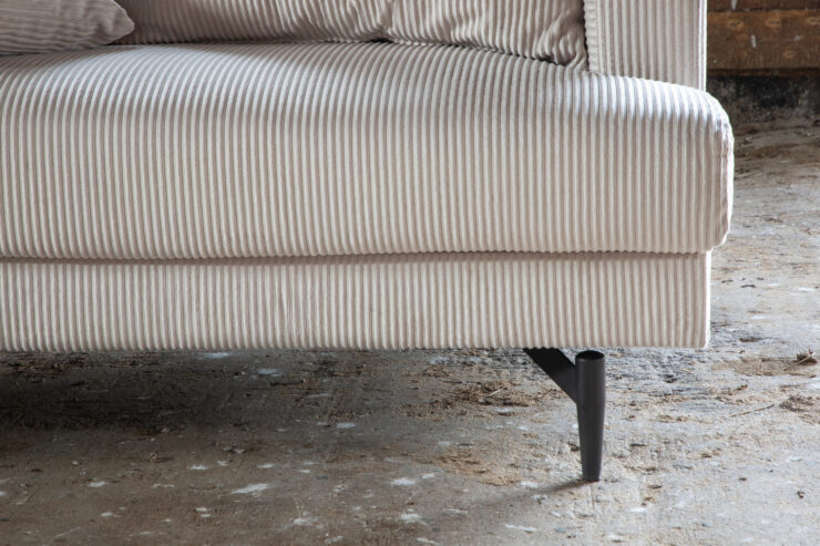 Sofia – Canapé 3 places – Beige, Noir – 86 x 86 x 260 cm