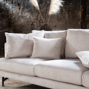 Sofia – Canapé 3 places – Beige, Noir – 86 x 86 x 260 cm