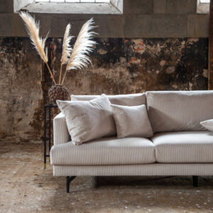 Sofia – Canapé 3 places – Beige, Noir – 86 x 86 x 260 cm