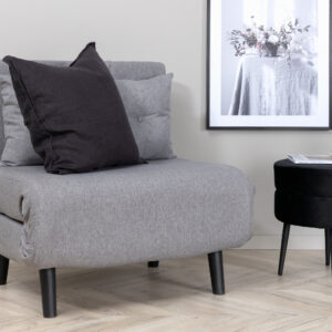 Vicky – Lit pliant – Noir, Gris – 80 x 88 x 70 cm