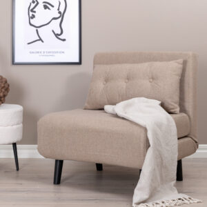 Vicky – Lit pliant – Beige, Noir – 80 x 88 x 70 cm