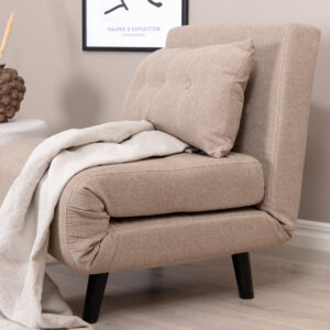 Vicky – Lit pliant – Beige, Noir – 80 x 88 x 70 cm