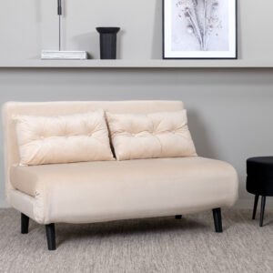 Vicky – Lit pliant – Beige, Noir – 80 x 88 x 120 cm