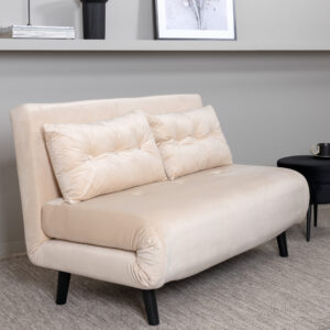 Vicky – Lit pliant – Beige, Noir – 80 x 88 x 120 cm