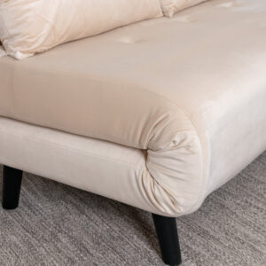 Vicky – Lit pliant – Beige, Noir – 80 x 88 x 120 cm