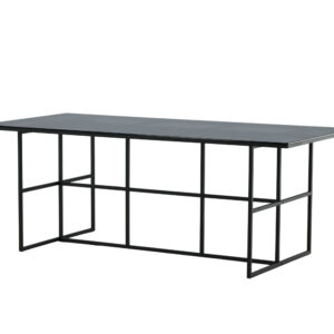 Leif – Table à manger rectangulaire – Noir – 200 x 90 cm